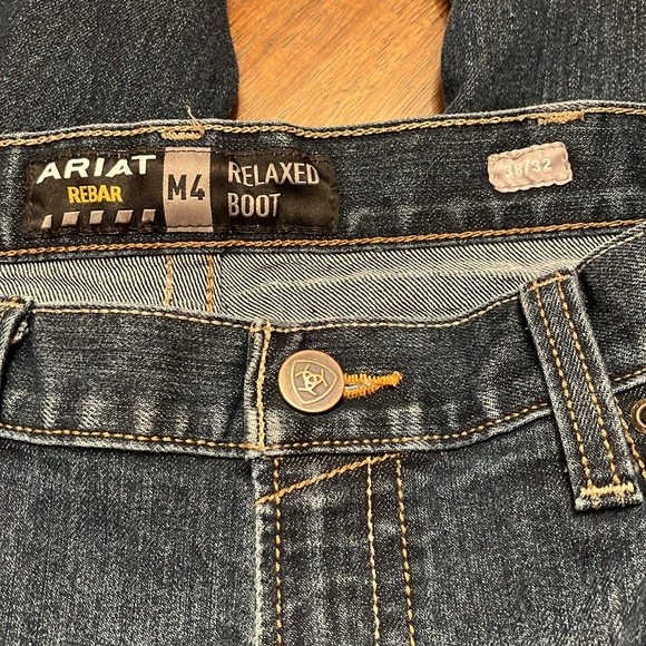 Ariat Rebar M4 relaxed boot Blue Denim Jeans 38/32 - Picture 5 of 10